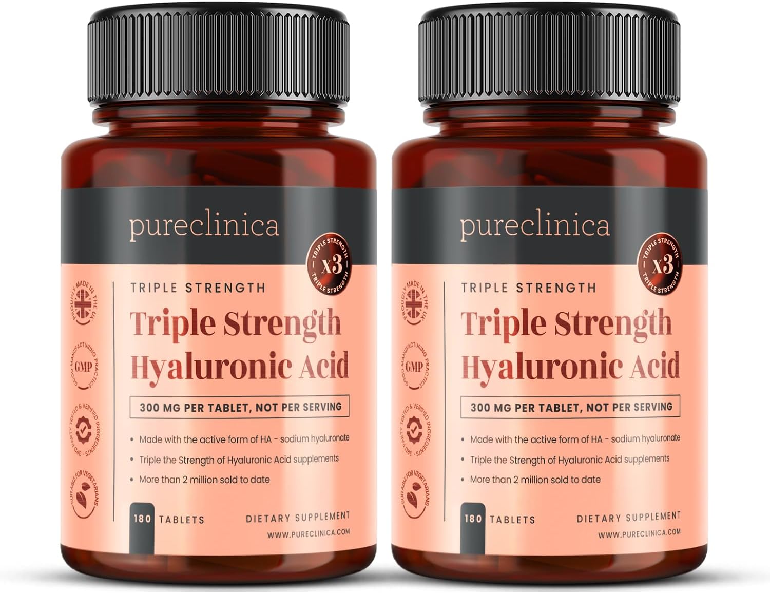 Pureclinica Hyaluronic Acid 300mg Tablets for Ultimate Hydration
