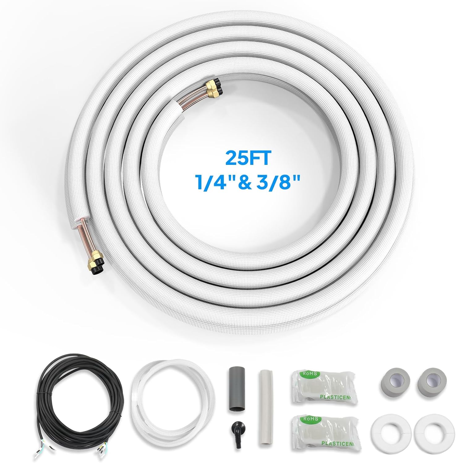 ROVSUN 25 Ft Mini Split Line Set - Efficient Cooling & Heating