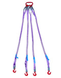 QWORK 5ft 4-Leg Sling with Grab Hook and Adjuster - 6600lbs Capacity