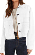 Women Faux Suede Cropped Jacket - Lightweight Fall to Winter
