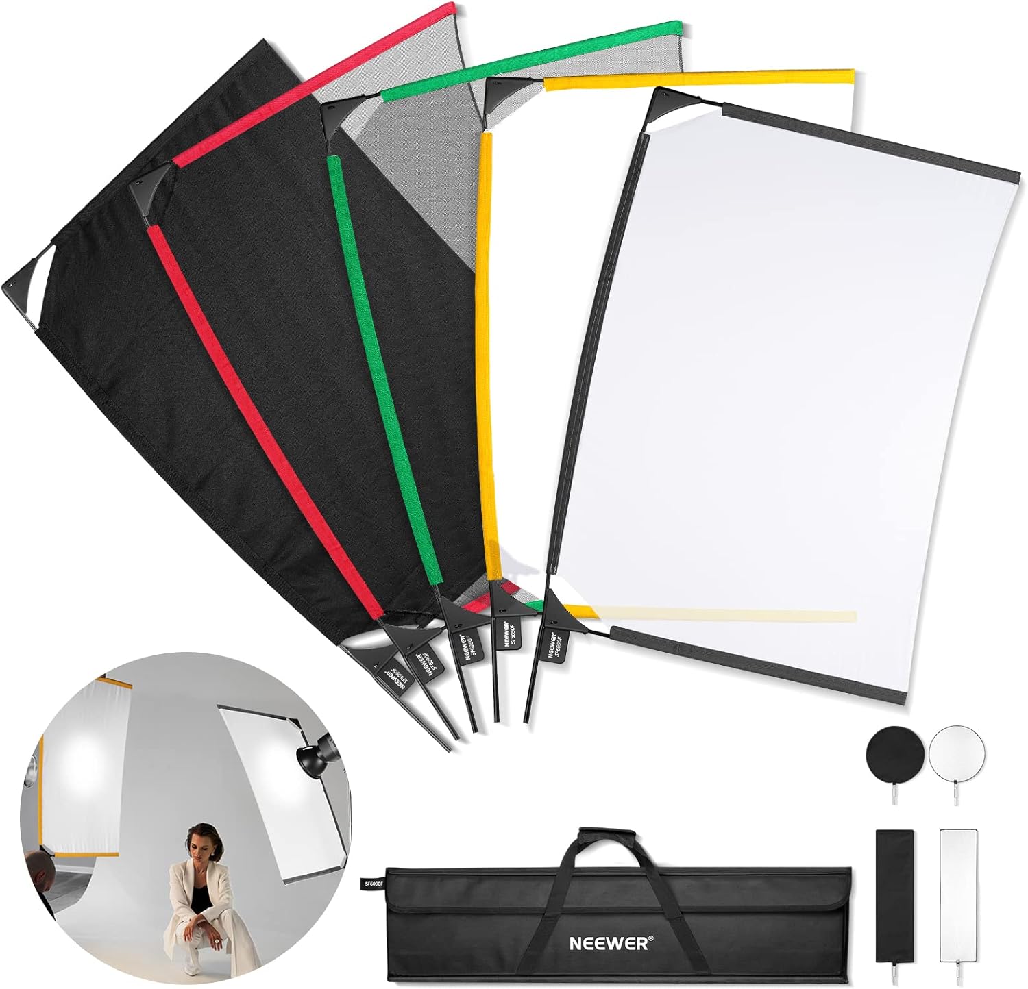 NEEWER SF6090F 5-in-1 Folding Flag Kit for Photographers