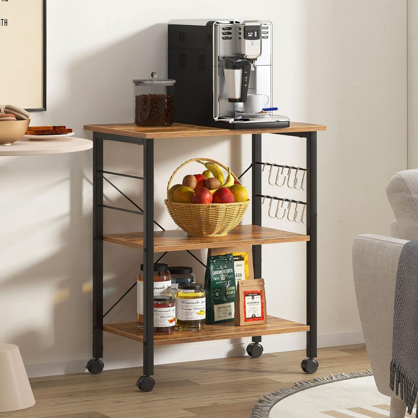 3-Tier Microwave Stand for Kitchen Organization