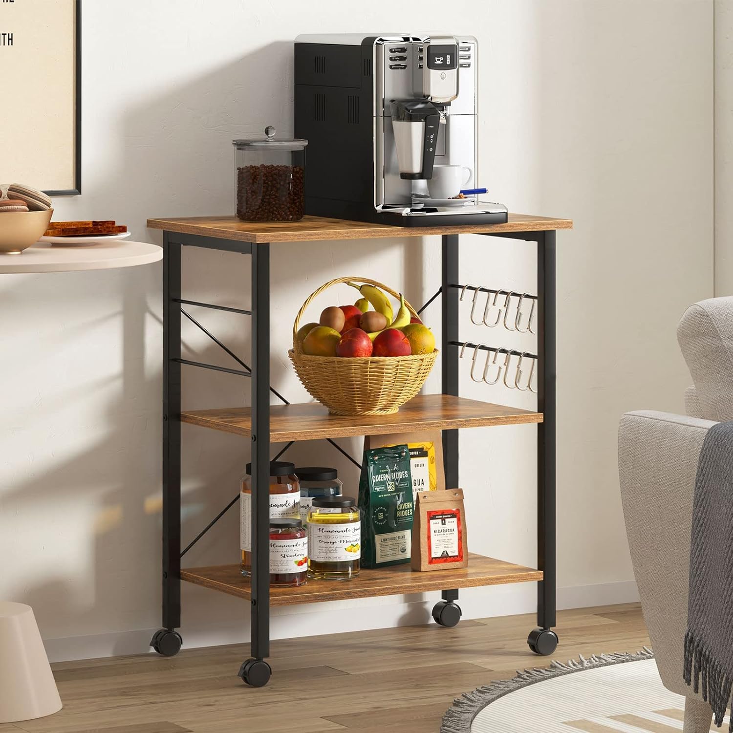 3-Tier Microwave Stand for Kitchen Organization