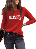 EVALESS Womens Crewneck Long Sleeve Polka Dot Top - Casual Spring