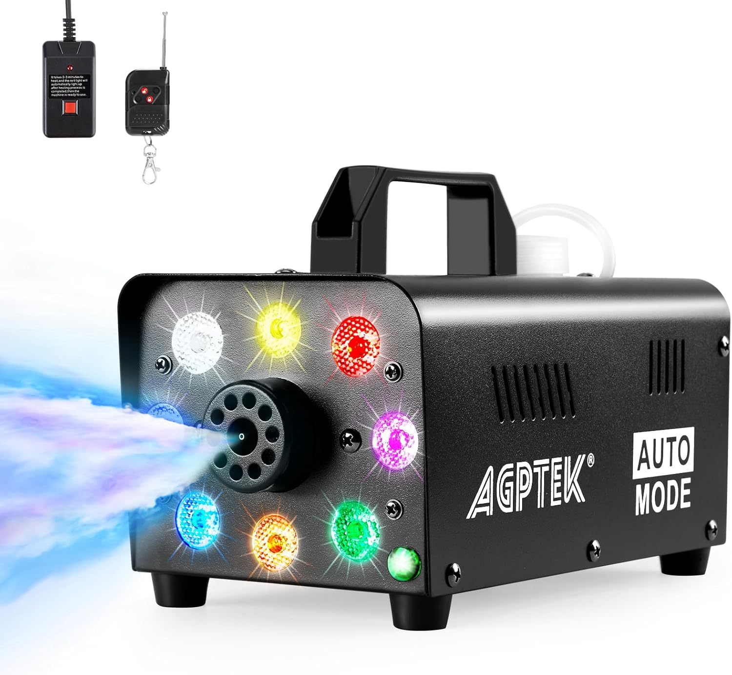 AGPTEK Fog Machine 500W Portable Smoke Machine with Lights