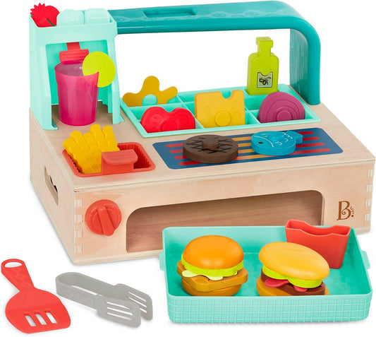 Wooden Build-a-Burger Playset for Creative Kids