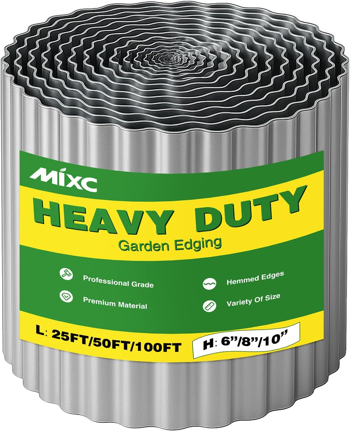 MIXC Corrugated Metal Garden Edging for Lawn and Flower Beds