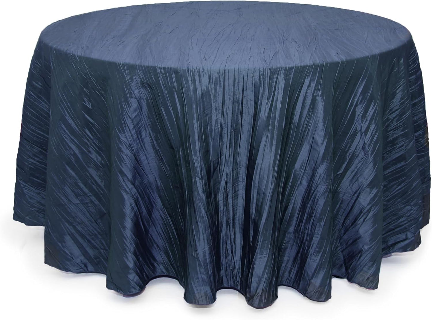 120 Inch Round Crinkle Taffeta Tablecloth for Elegant Events