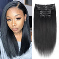 Yaki Straight Clip in Hair Extensions 12 in - Natural Volume Boost