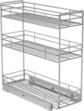 Pull Out Spice Rack for Narrow Cabinet - 3 Tier Slide Out Organizer