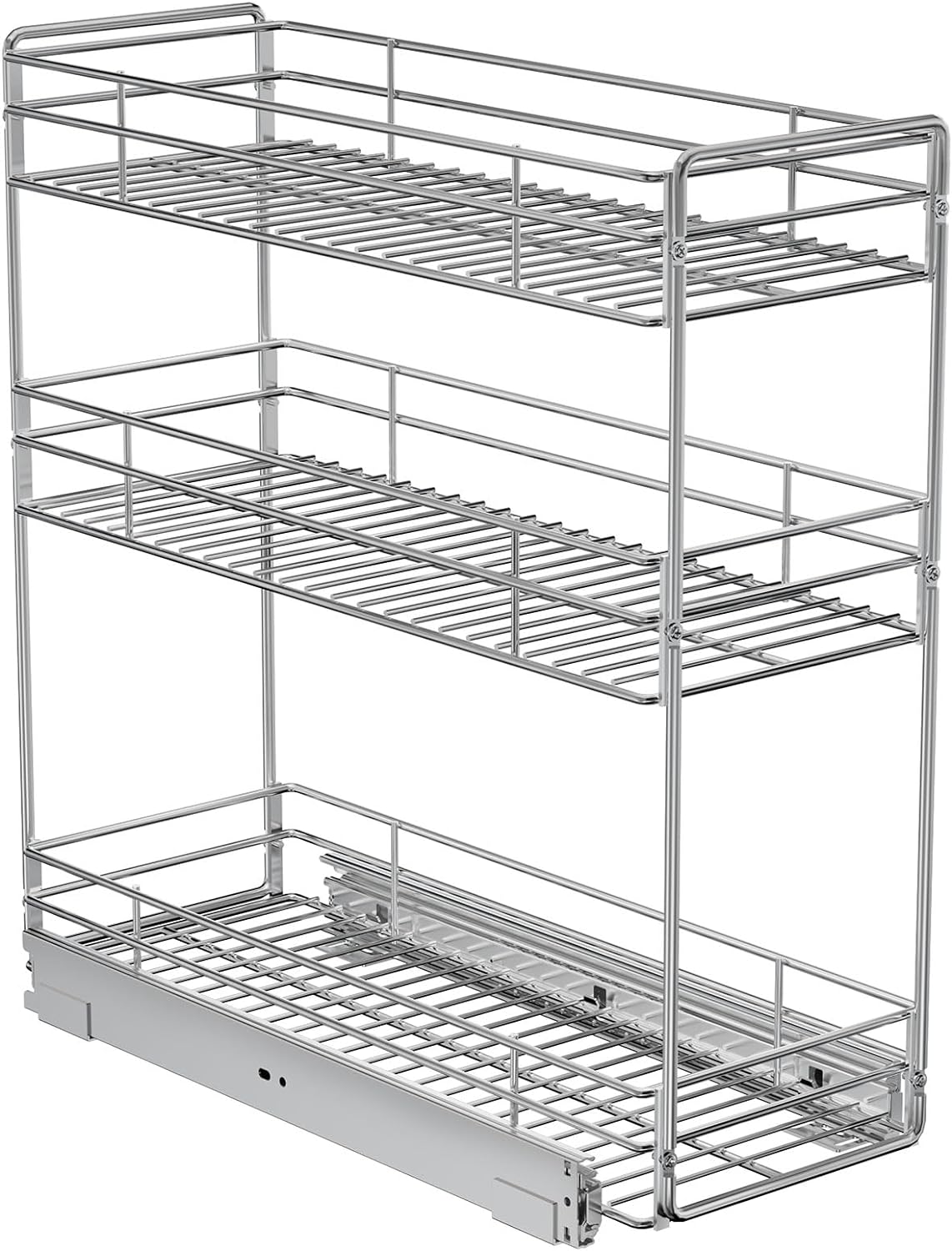 Pull Out Spice Rack for Narrow Cabinet - 3 Tier Organizer