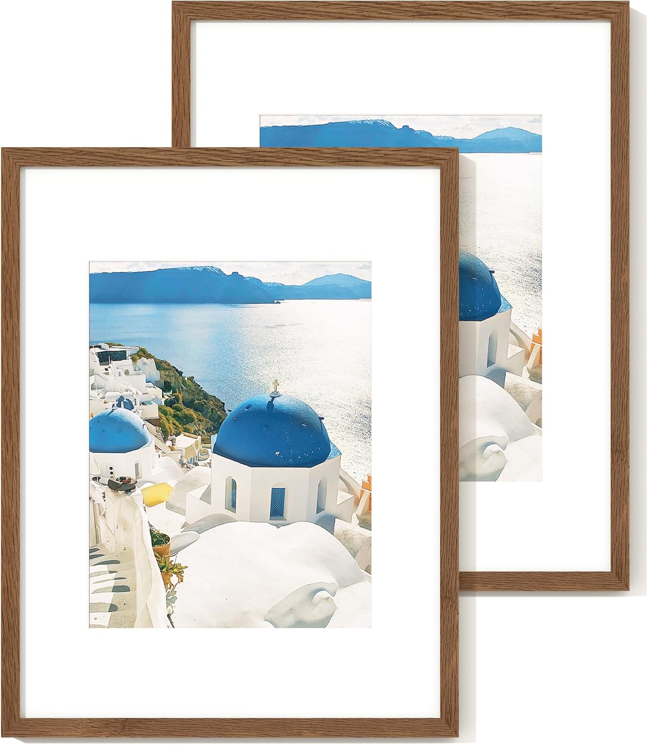 16x20 Picture Frame with Mat for 11x14 Photos, Solid Oak