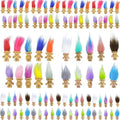 100PCS Mini Troll Dolls Cake Toppers - Colorful Tiny Party Favors