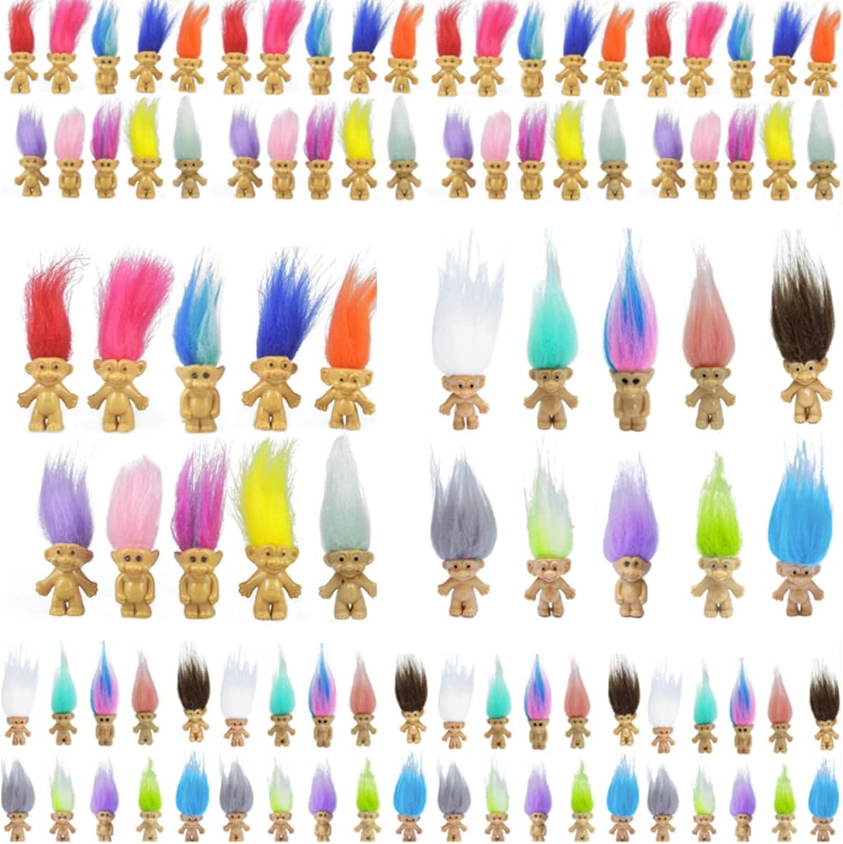 100PCS Mini Troll Dolls for Arts Crafts and Party Favors