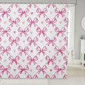 Pink Bow Girlish Kids Shower Curtain - Waterproof Princess Style