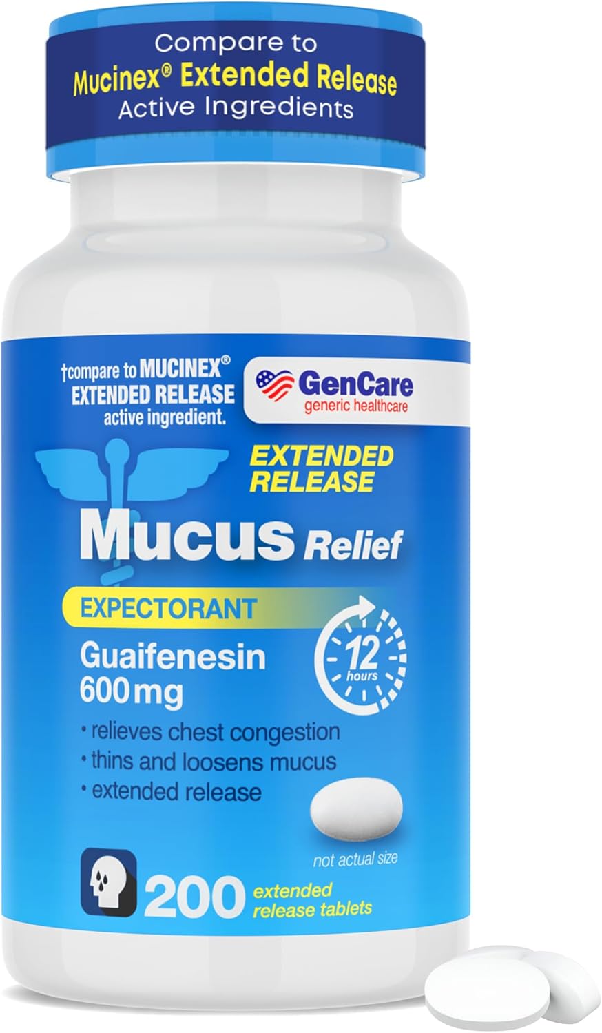 Mucus Relief Guaifenesin 600mg for Congestion & Cough Relief