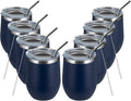 MEWAY 12oz Wine Tumbler Glasses 8-Pack - Double Wall Insulated