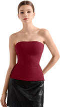 Women Double Lined Tube Top Side Split - Trendy Backless Fit