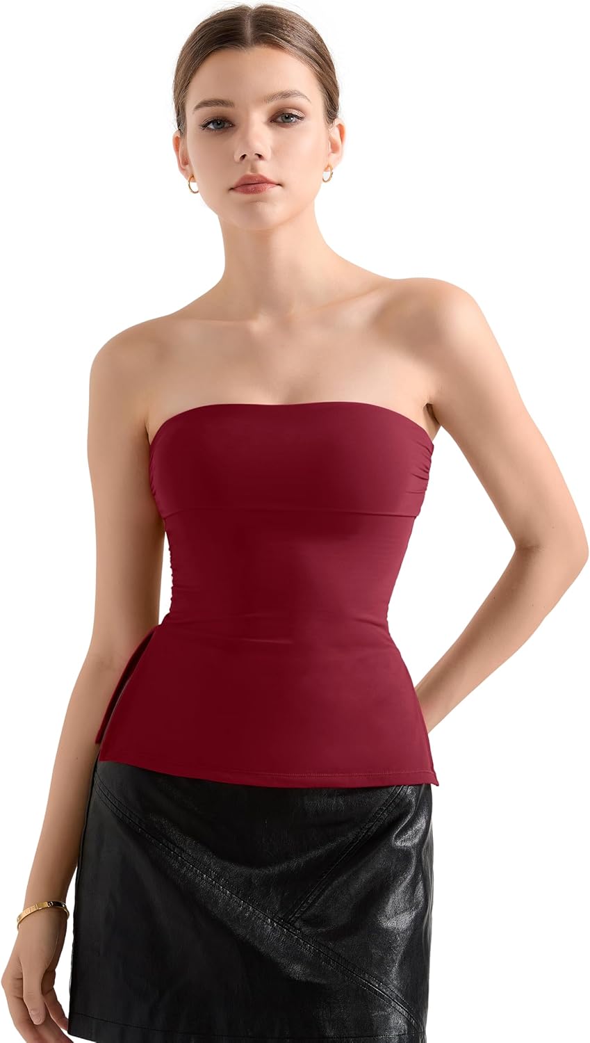 Trendy Tube Tops for Women - Double Lined Side Split Design