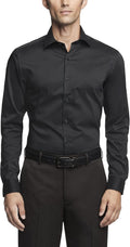 Men's Slim Fit Dress Shirt Ultra Wrinkle Free with Flex Collar