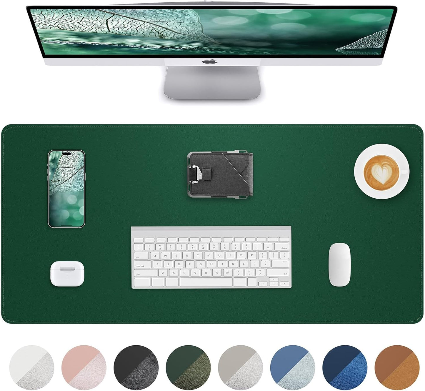 Waterproof Leather Desk Pad - Non-Slip & Large Mouse Pad - AFIING - Green