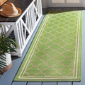 Courtyard 2ft 3in x 8ft Green/Beige Trellis Runner - Outdoor Rug