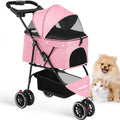 Pet Stroller for Small Medium Dogs and Cats - Foldable Pink