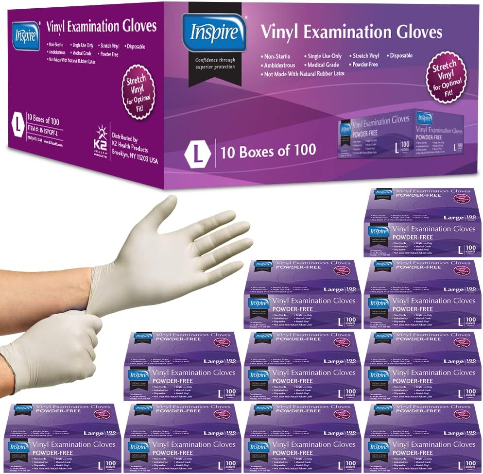 Original Latex-Free Vinyl Gloves | Quality Protection for 1000 Uses!