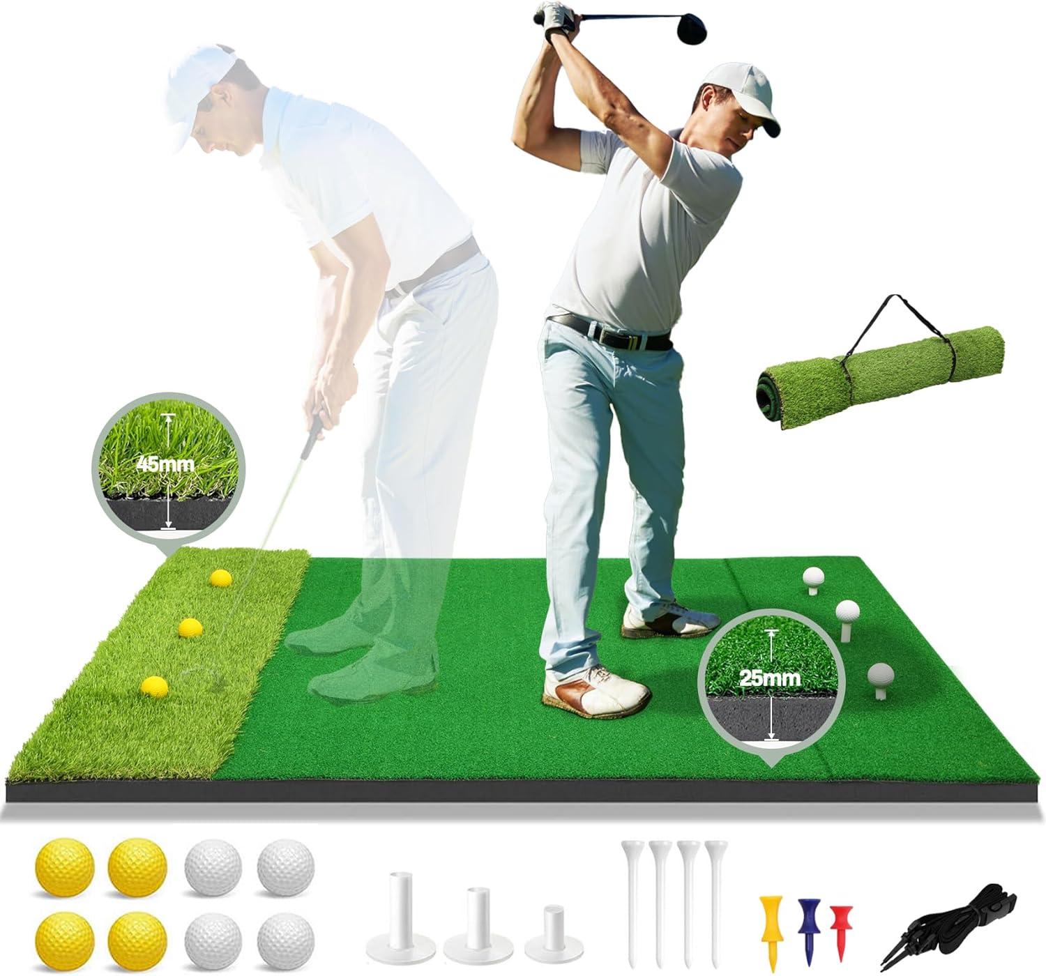 WOUDY Golf Mat Set - Realistic Indoor Practice Experience!