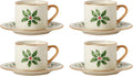 Lenox Holiday 4-Piece Espresso Cup & Saucer Set - Festive Porcelain
