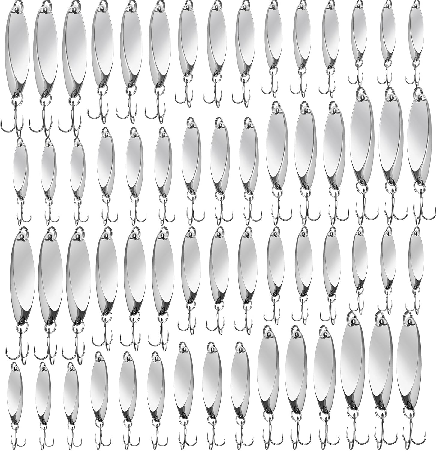Hestya Metal Spinner Baits Set - 5 Sizes for Salmon Bass