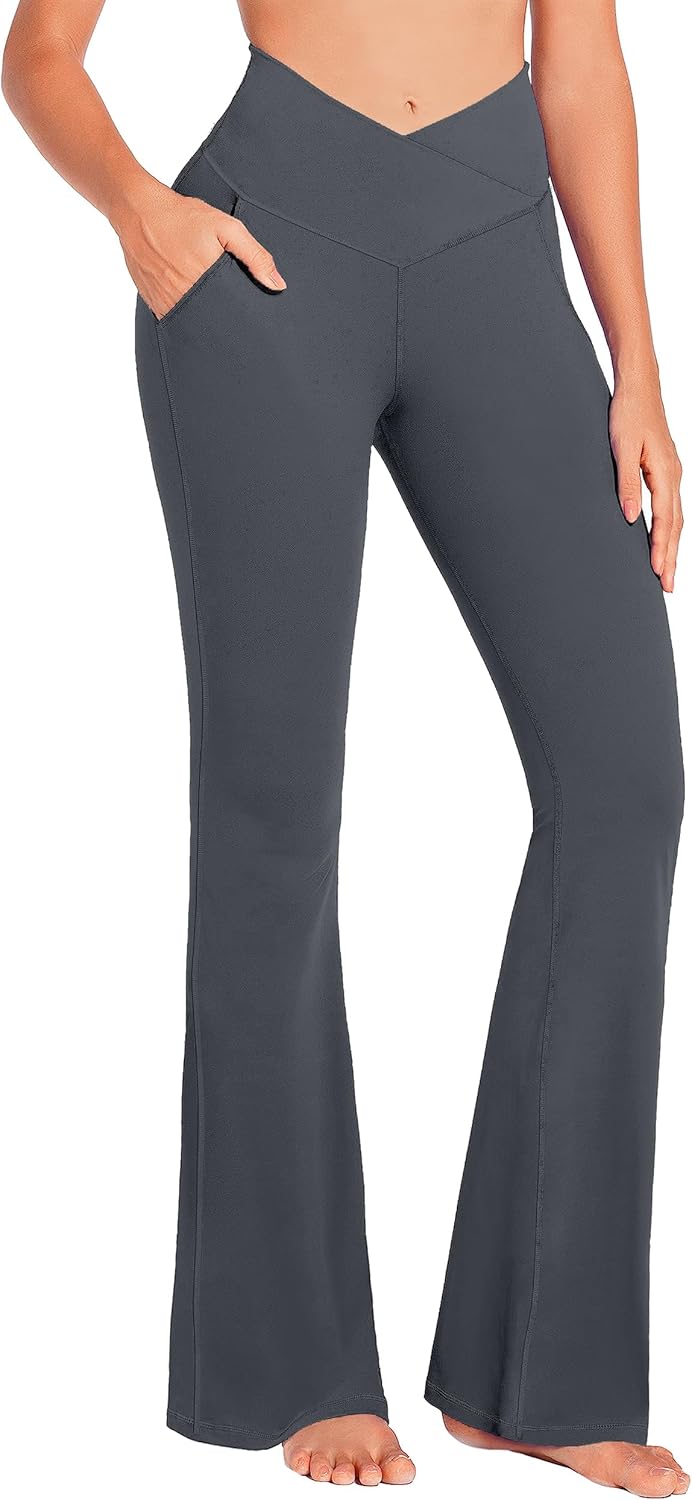 Flare Yoga Pants with Pockets - Tummy Control & Stylish