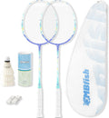 Badminton Racket Set 2-Pack Carbon Fiber with Bag - 4U Beginners