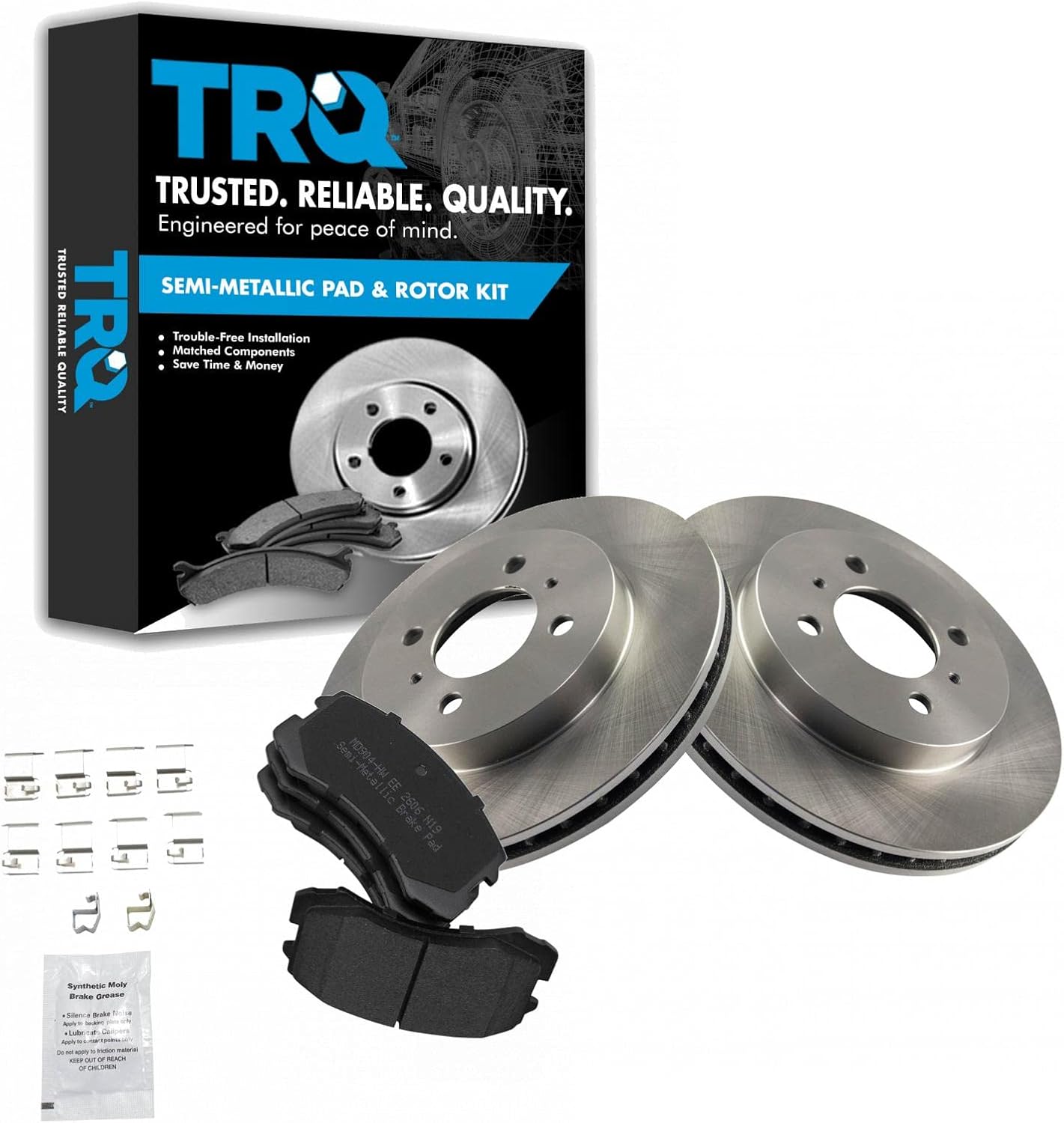 TRQ Front Brake Pad & Rotor Kit for 2002-2007 Mitsubishi Lancer