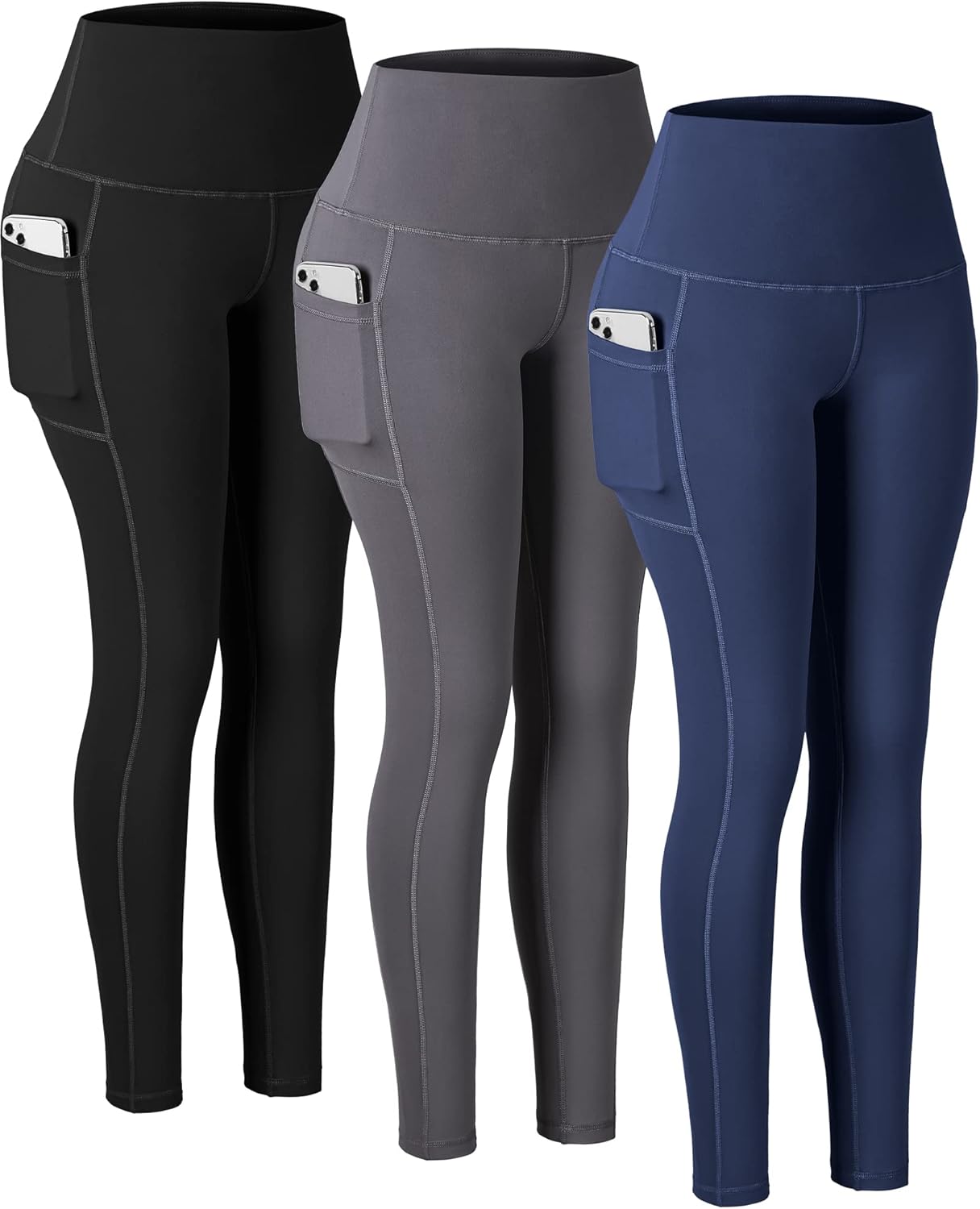 CHRLEISURE High Waisted Leggings with Pockets for Women