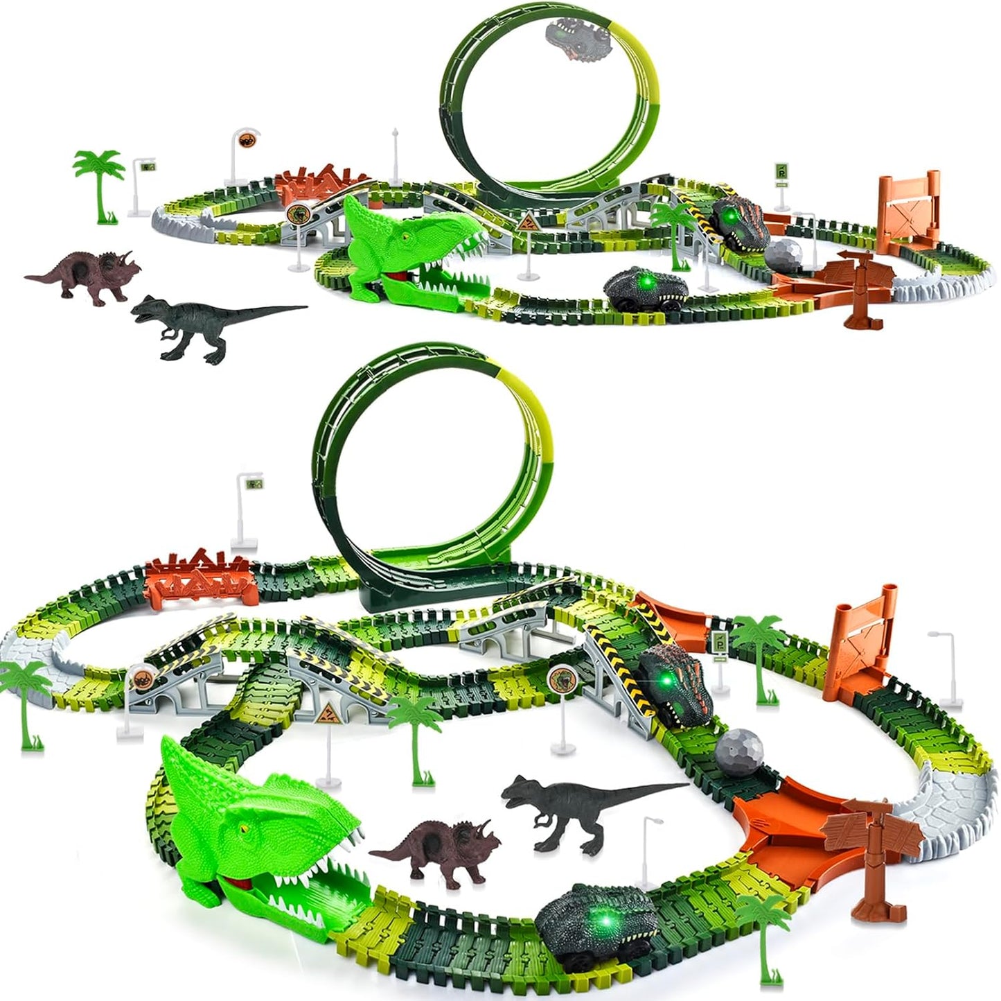 Dinosaur Toys Race Car Track Set for Kids 3-5 Years Old