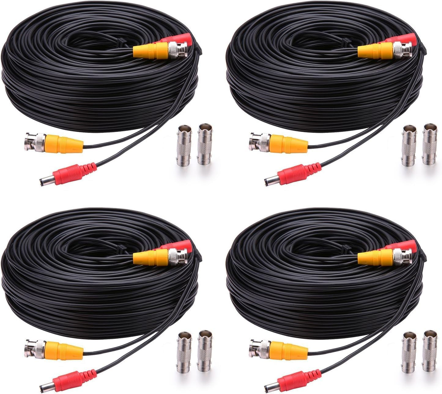 BNC Cable 4x150ft for Security Camera Systems - Durable Quality
