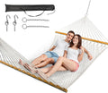 Double Hammock for 2 Person Handwoven Rope Hammock - Spacious Comfort