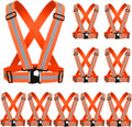 Reflective Running Vest 2-10 Pack - High Visibility Safety Strap Vest