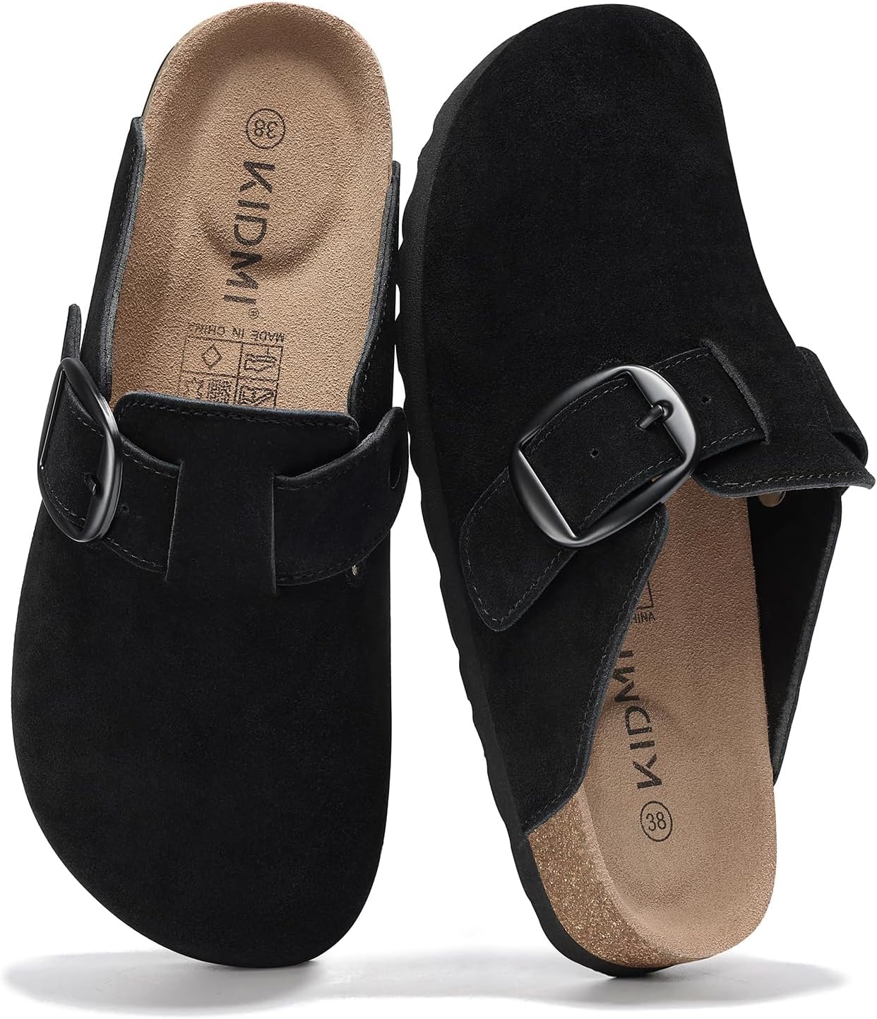 Genuine Suede Clogs for Women with Memory Foam Comfort