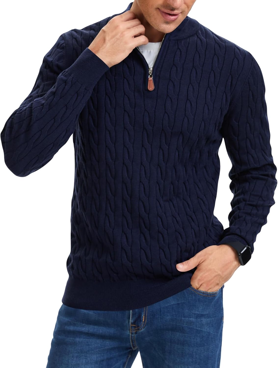 iWoo Quarter Zip Sweaters for Men: Stylish Mock Neck Pullover