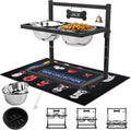 Elevated Dog Bowls with Slow Feeder & Spillproof Mat - Adjustable