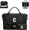 Initial Travel Duffle Bag Quilted Weekender Carry-On - Stylish