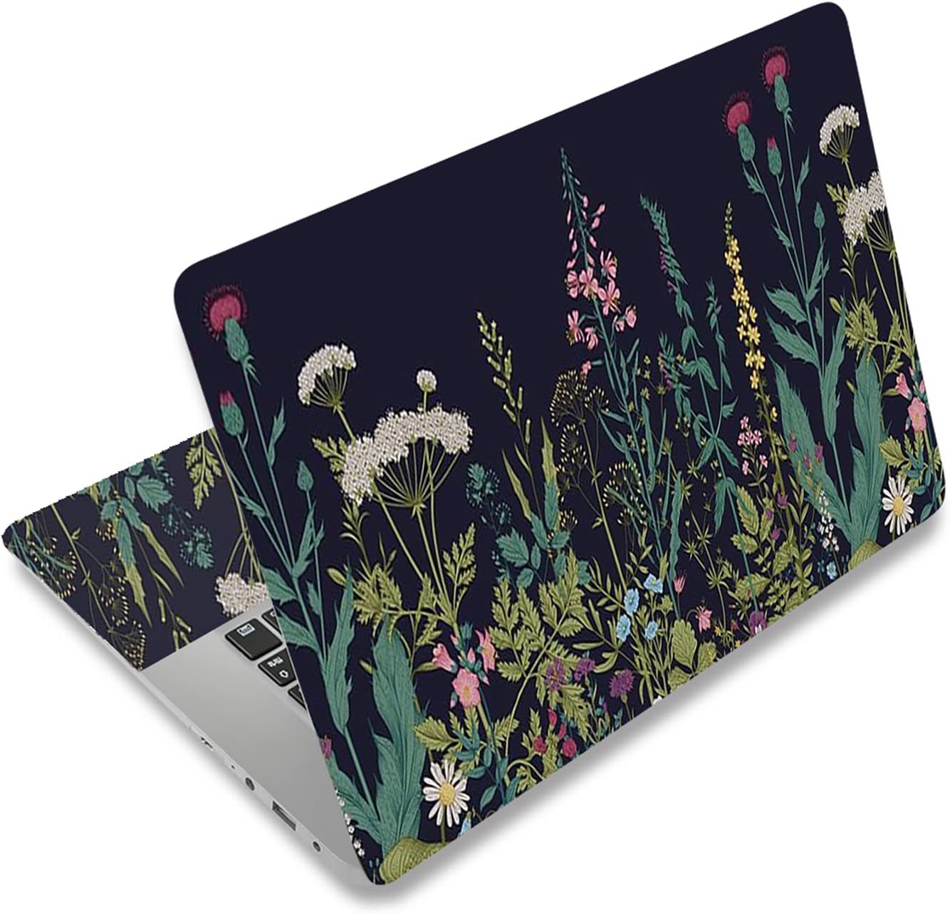 Protective Laptop Skin Decal | Universal 15.6 Inch Vinyl Cover | Flowers Plants Design
