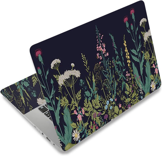 Protective Laptop Skin Decal | Universal 15.6 Inch Vinyl Cover | Flowers Plants Design
