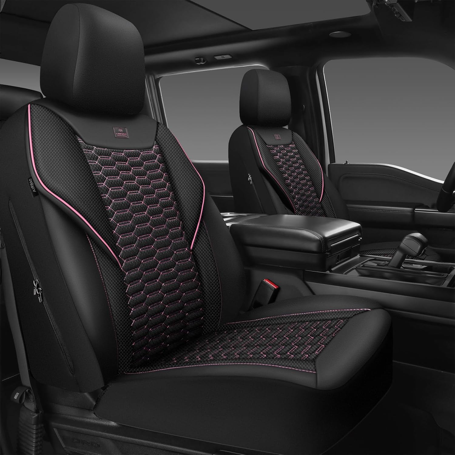 CAR PASS 3D Foam Mesh Leather Car Seat Covers for Women