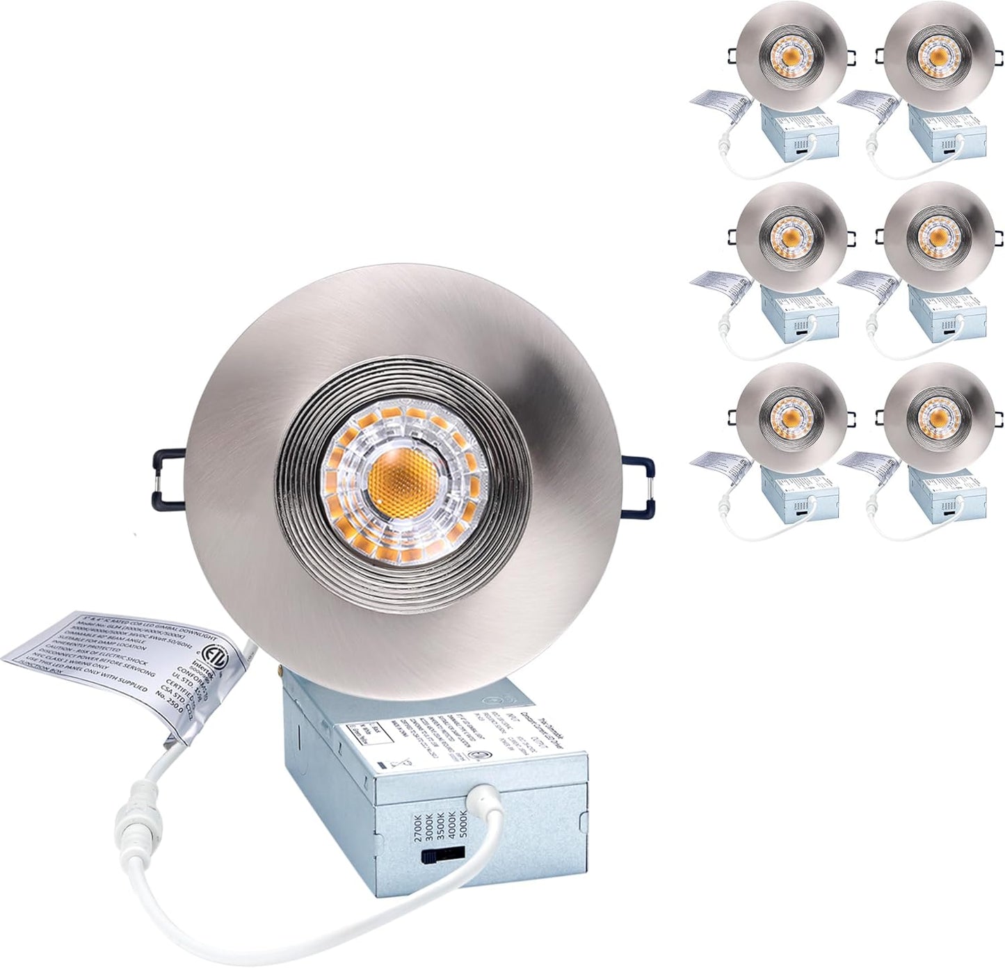 Premium Canless Recessed Gimbal Downlight with Adjustable CCT