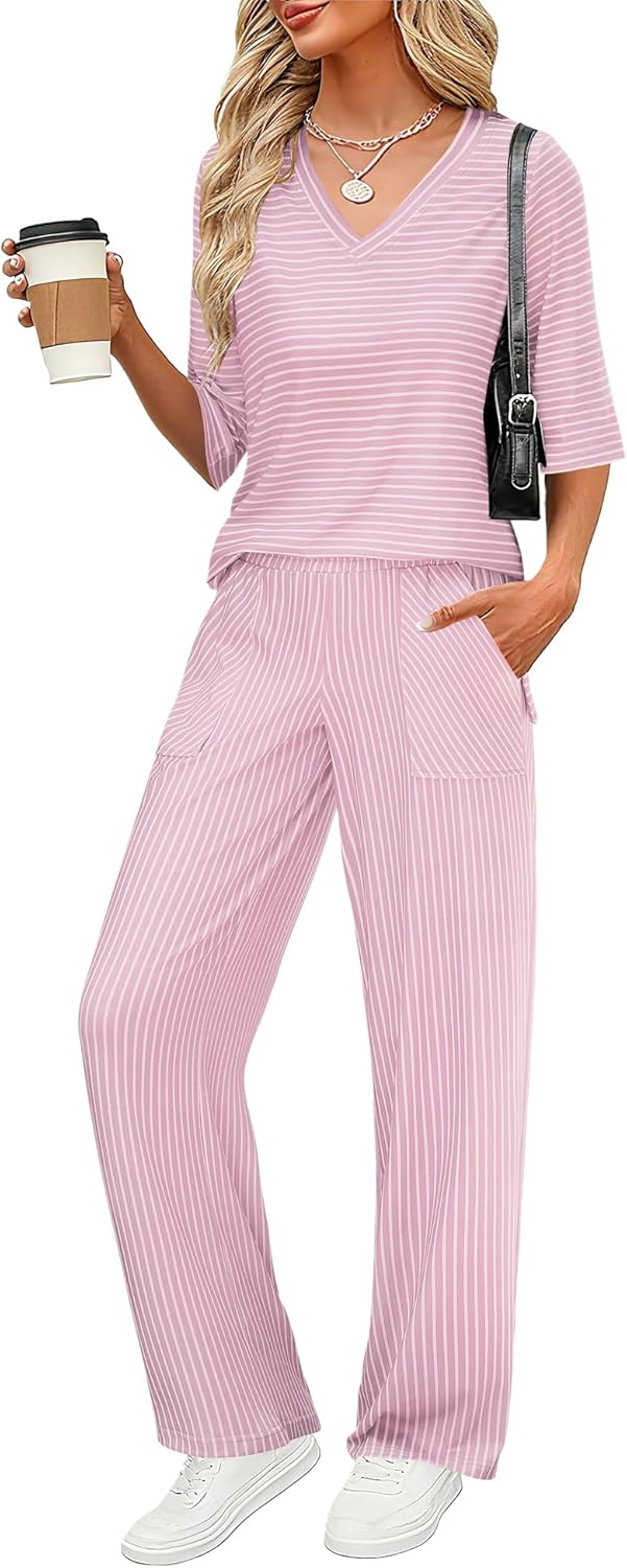 LOMON Women's 2 Piece Lounge Pajama Sets for Cozy Comfort