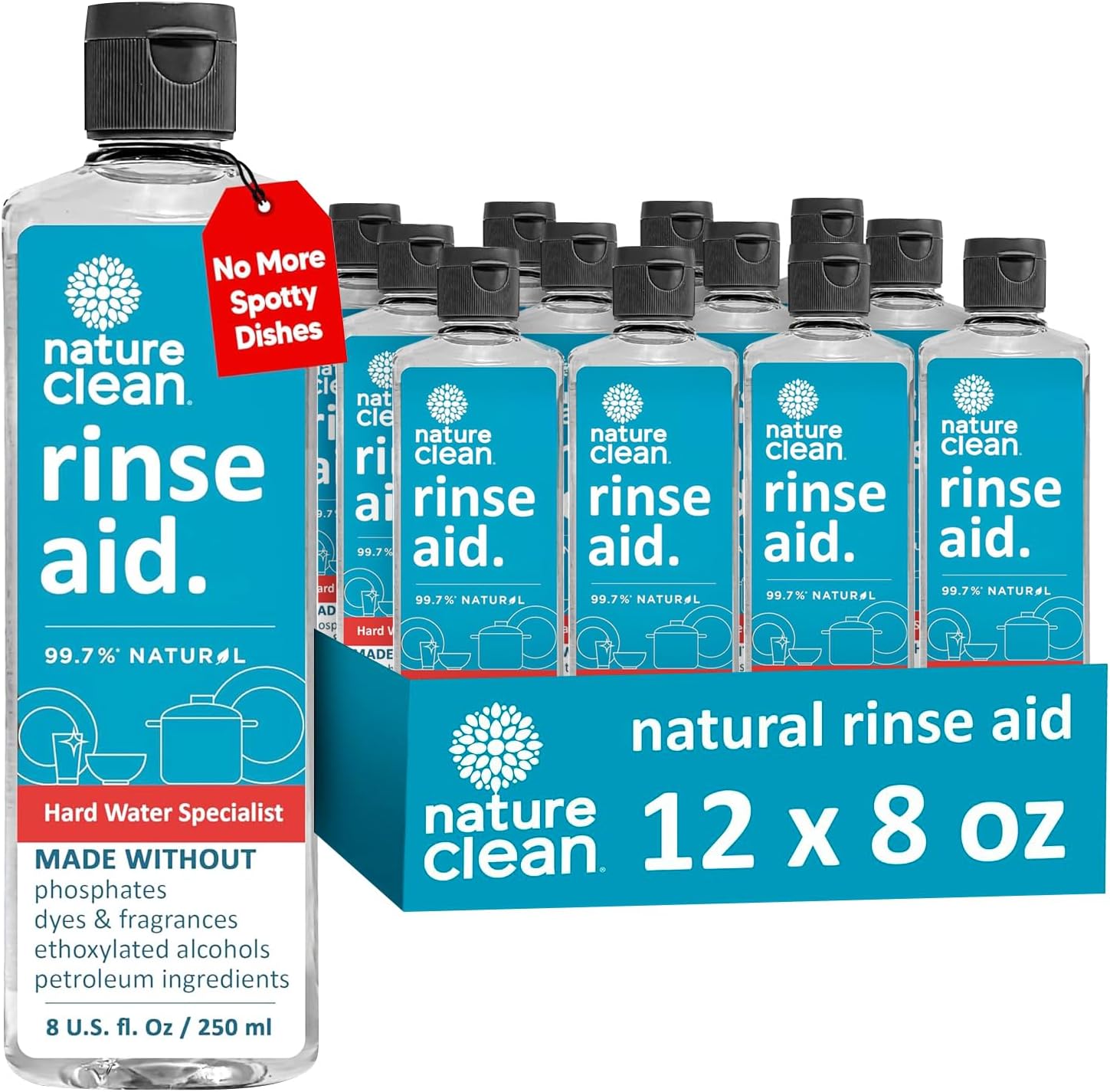 Nature Clean Natural Dishwasher Rinse Aid for Spotless Dishes