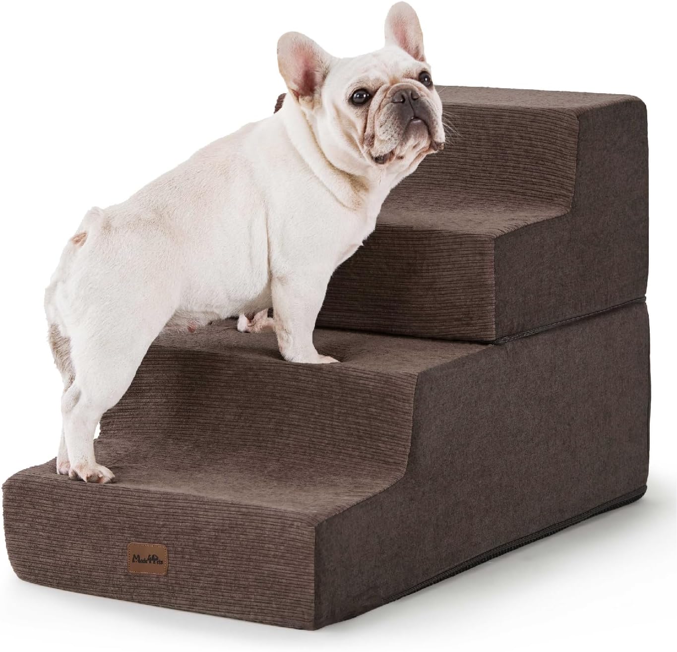 Made4Pets Dog Steps for Bed - Extra Wide Foam Pet Stairs